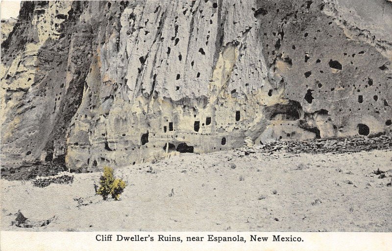 J30/ Espanola New Mexico Postcard c1910 Cliff Dwellers Ruins Native 263