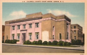 Vintage Postcard Caldwell County Court House Legal Office Lenoir North Carolina