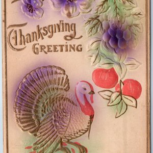 c1910s Thanksgiving Greetings Turkey To Bernice Friedly Cousin Esther Sorgs A226