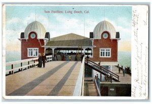 1906 Sun Pavilion Pier Dock Exterior Building Long Beach California CA Postcard 