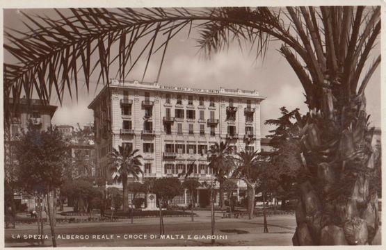 Malta La Spezia E Giardini Albergo Reale Hotel Real Photo Old Postcard