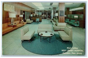 c1960 Main Lobby West Jersey Hospital Camden Anniversary New Jersey NJ Postcard 