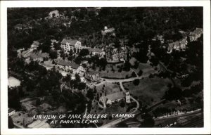 Parkville Missouri MO Park College Air View Real Photo Vintage Postcard