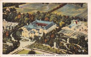 WASHINGTON DC  AEROPLANE VIEW OF  FRANCISCAN MONASTERY~HERMANN ARTCHROM POSTCARD