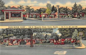 Ocala Florida Rock Motor Court Linen Vintage Postcard AA35095
