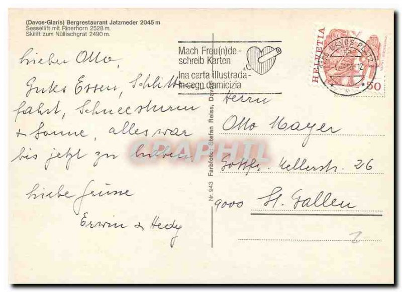 Modern Postcard Davos Rinerhorn