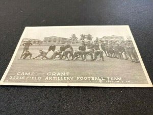 Postcard 1917 CAMP GRANT 333rd Field Artillery Football Team, Rockford IL 