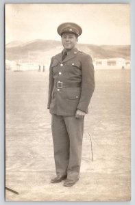 RPPC Civilization Conservation Corps Soldier Officer c1940s Photo Postcard L25