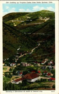 Looking Up Virginia Canyon Idaho Springs CO Vintage Postcard Standard View Card