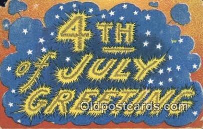 4th, Fourth of July 1908 paper missing left top corner, postal marking on front