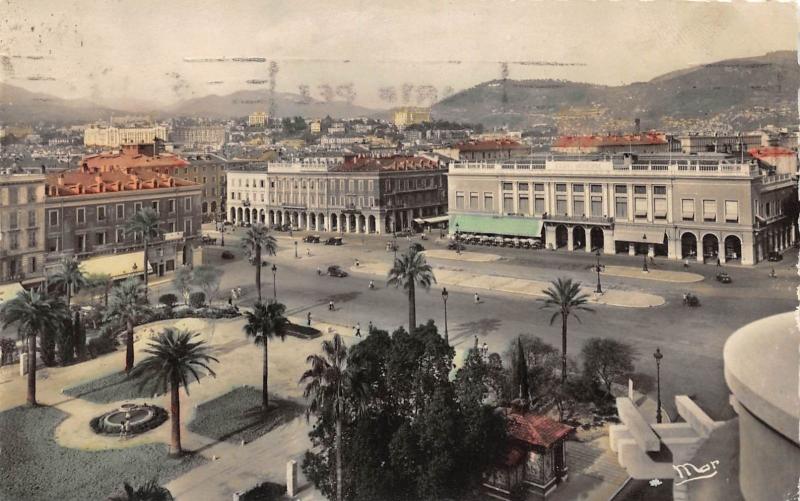 LA COTE D'AZUR FRANCE LA PLACE MASSENA PHOTO POSTCARD c1948