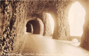 Columbia River Highway Oregon 1930s RPPC Real Photo Postcard Mitchell Tunnel