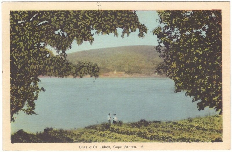 Bras d'Or Lakes, Cape Breton Island, Nova Scotia, Vintage PECO Postcard 