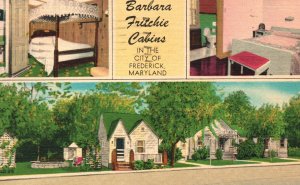Vintage Postcard 1952 View of Barbara Fritchie Cabins Frederick City Maryland MD