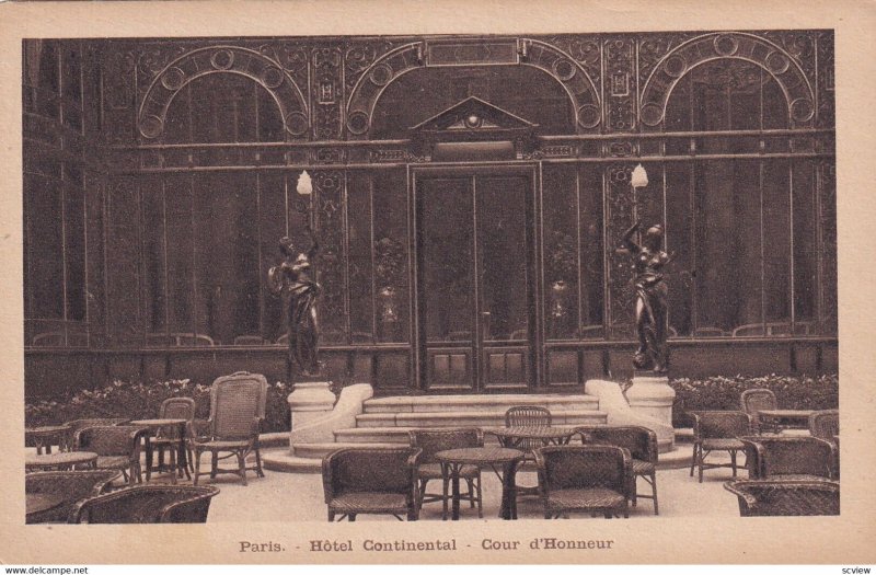 PARIS, France, 1900-1910's; Hotel Continental, Cour D'Honneur