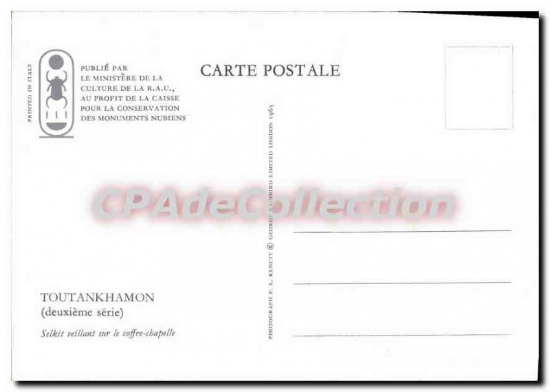 Modern Postcard Tutankhamun Selkit Ensuring On The Cofre