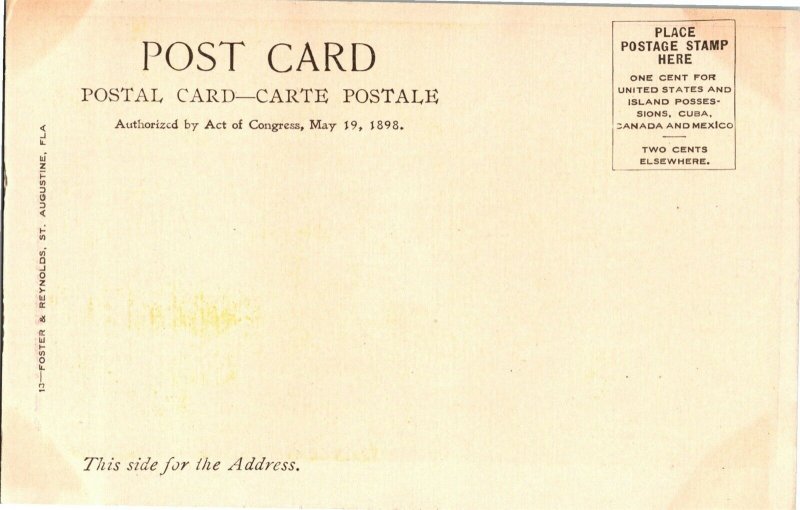 A Narrow Street in St Augustine FL Undivided Back Vintage Postcard V11