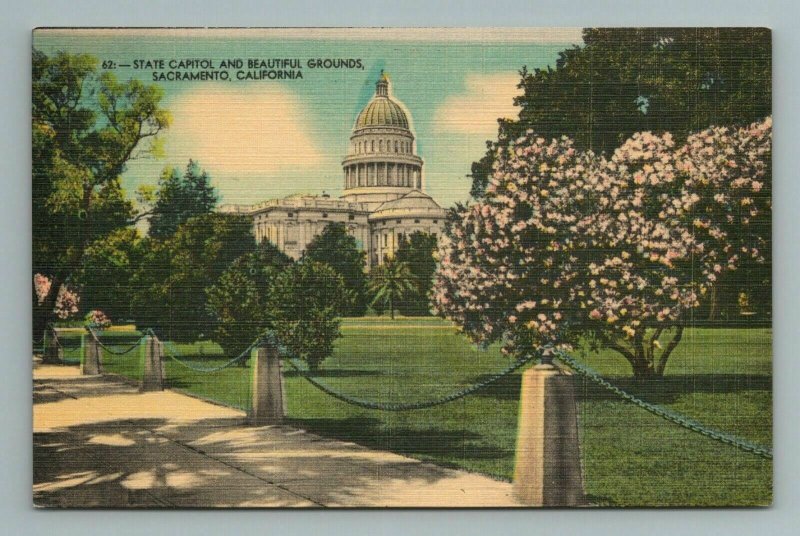 State Capitol and Beautiful Grounds, Sacramento, California, Postcard 