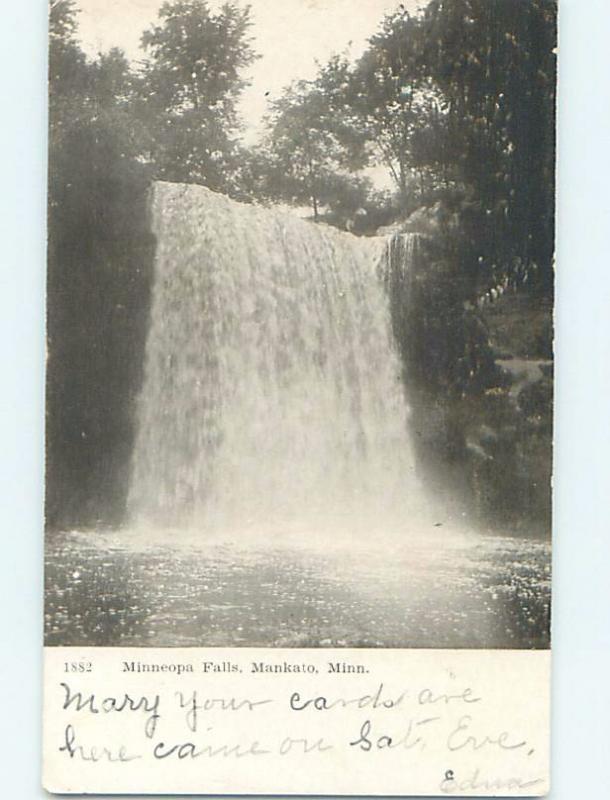 Pre-1907 WATERFALL SCENE Mankato Minnesota MN A1295