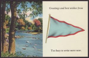 Greetings From,Flag,Scene Postcard