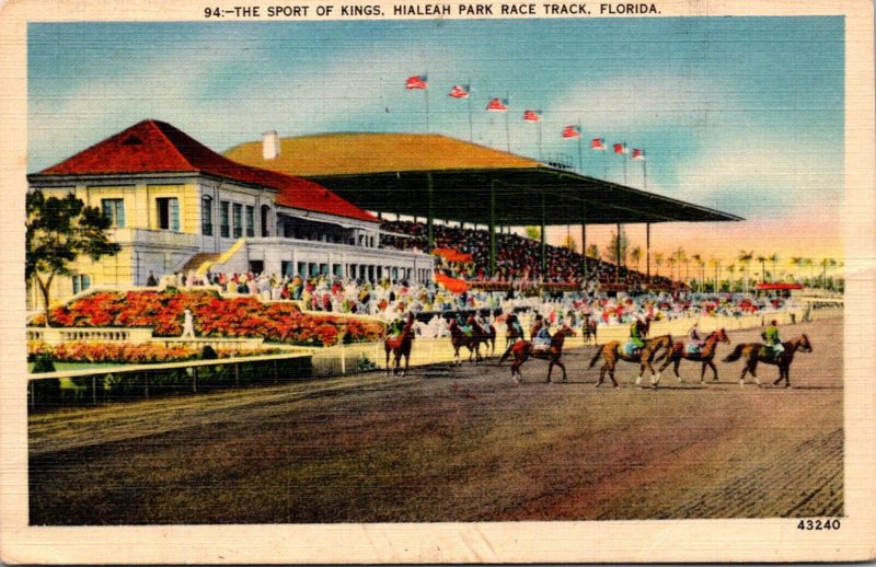 Florida Miami Hialeah Park Race Track Horse Racing The Sport Of Kings 1939