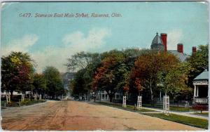 RAVENNA, OH Ohio    E MAIN STREET Scene Dirt Street     1912   Postcard