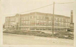 MT, Miles City, Montana, Custer County High School, RPPC