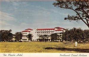 The Manila Hotel, Philippines, Northwest Orient Airlines c1950s Vintage Postcard