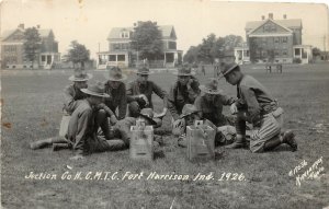 J18/ Indianapolis Indiana RPPC Postcard Fort Benjamin Harrison Co H Soldier10