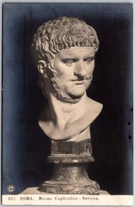 Roma Museo Capitolino Nerone ~ Head Sculpture Rome Italy Postcard