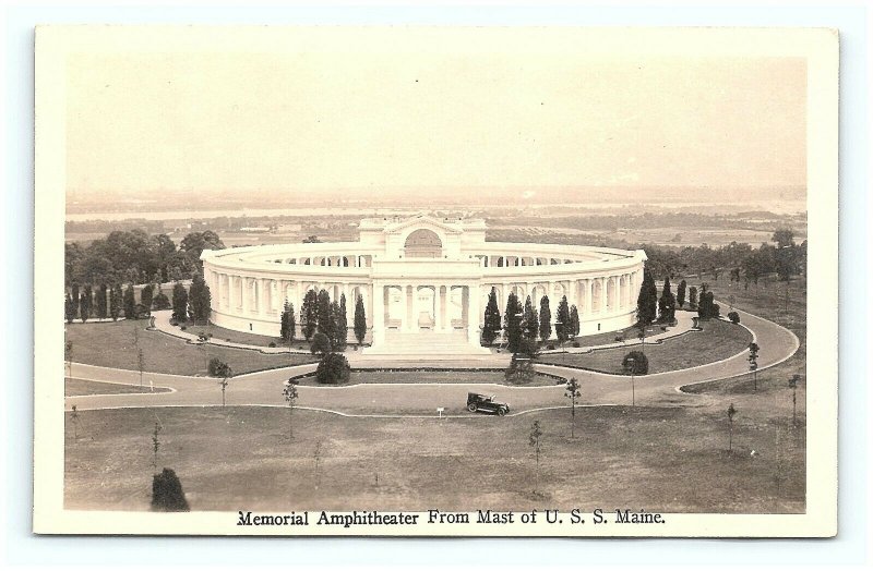 Postcard VA Arlington Memorial Amphitheater from Mast of USS Maine RPPC G10