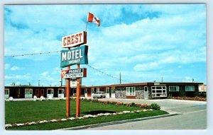 LETHBRIDGE, Alberta Canada ~ Roadside CREST MOTEL ca 1960s Postcard