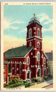 Postcard - St. Francis Xavier's Catholic Church - Parkersburg, West Virginia