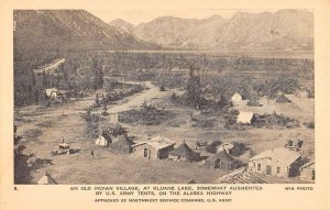 Kluane Lake Alaska Old Indian Village Birdseye View Antique Postcard KK1975