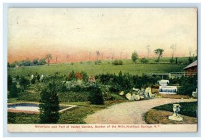 1909 Waterfalls Part Of Italian Garden Mills Richfield Springs NY Postcard