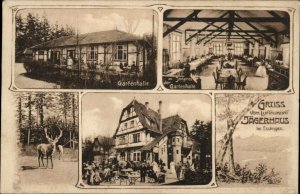 Germany Gruss vom Luftkurort Jagerhaus bei Esslingen c1900 Vintage Postcard