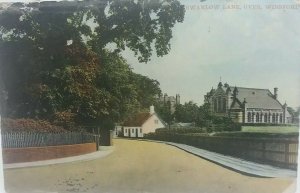 Vintage Antique Postcard Swanlow Lane Over Winsford Cheshire UnitedReform Church