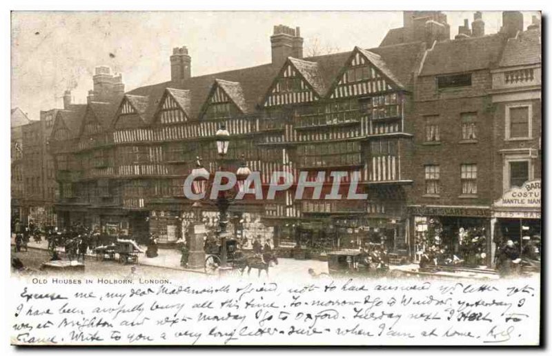 Great Britain Great Britain Postcard Old London in Holborn old houses