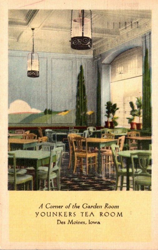 Iowa Des Moines Yonkers Tea Room Corner Of The Garden Room 1943