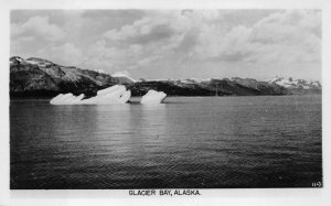 RPPC GLACIER BAY ALASKA COLORIZED REAL PHOTO POSTCARD (c. 1930s)