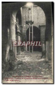 Postcard Old Army Gerbeviller The interior of the castle chapel after the bom...