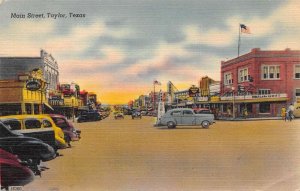 Taylor Texas Main Street, Street Scene Vintage Postcard TT0069