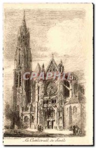 Old Postcard The Cathedral of Senlis