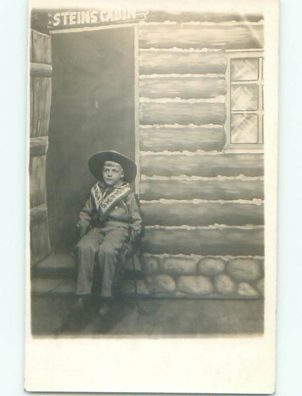 rppc Pre-1918 Western BOY WEARING COWBOY COSTUME AC7705