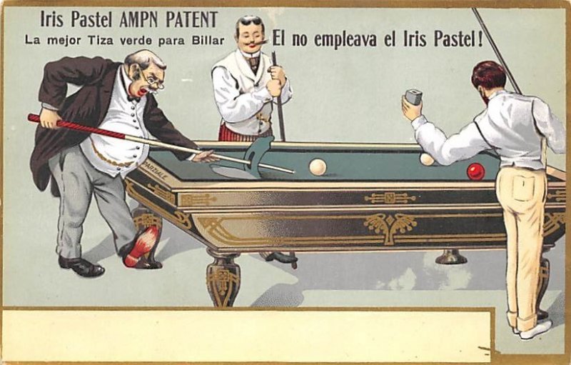 Iris Pastel AMPN Patent Pool Billiards Carte Postale Unused 