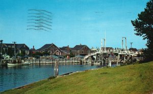 Postcard Fishing Village And Footbridge At Perkins Cove Ogunquit Maine ME