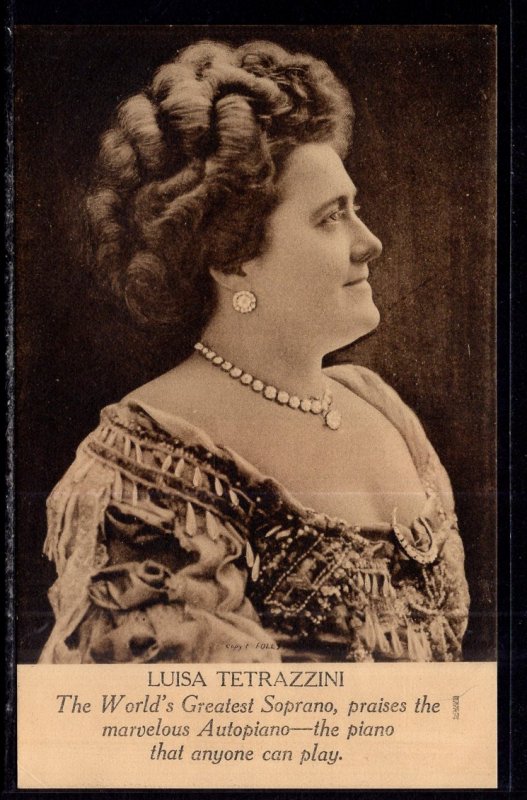Luisa Tetrazzini Soprano,Autopiano Advertising