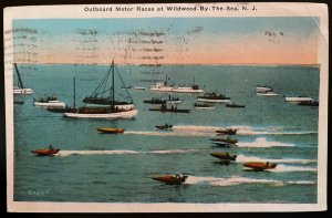 Vintage Postcard 1932 Outboard Motor Races, Wildwood-by-the-Sea, New Jersey (NJ)