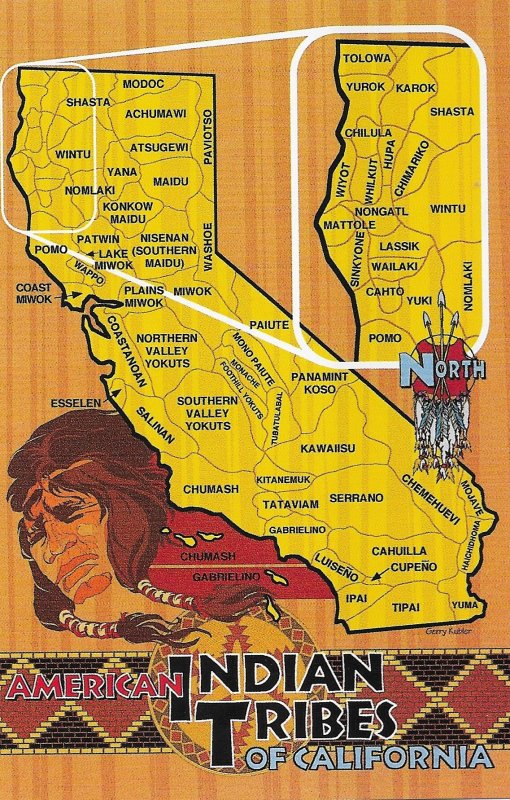 Map of American Indian Tribes of California 4 by 6