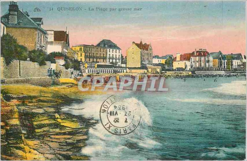 Old Postcard Quiberon Beach by Big Sea